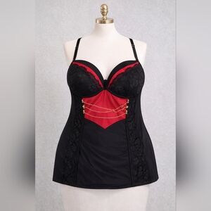 Black & Red Lace Corset / Bustier Top (La Senza)